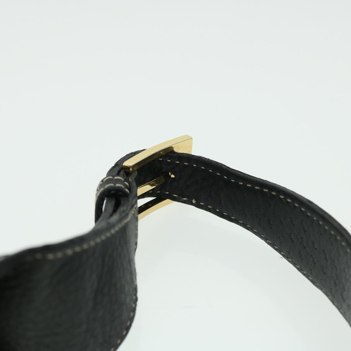 Salvatore Ferragamo Gancini Shoulder Bag Leather Black Auth 50483
