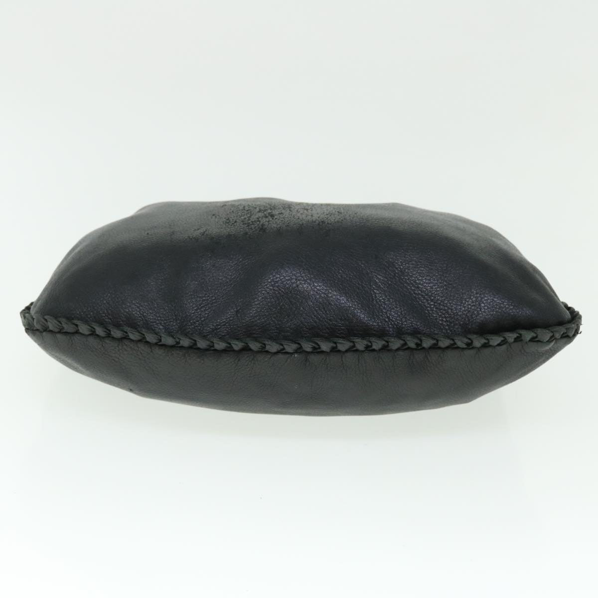 BOTTEGA VENETA Hobo Shoulder Bag Leather Black Auth 50527
