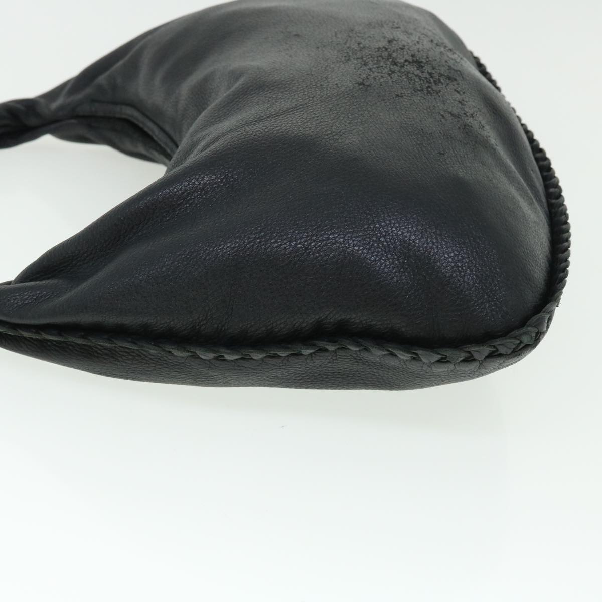 BOTTEGA VENETA Hobo Shoulder Bag Leather Black Auth 50527