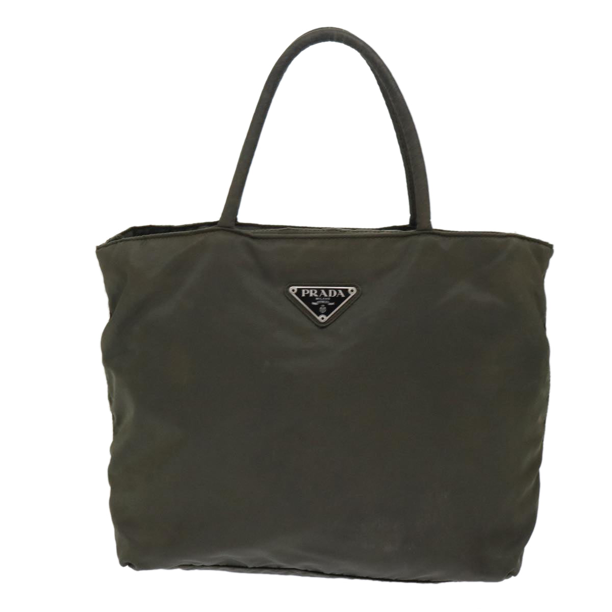 PRADA Hand Bag Nylon Khaki Auth 50558