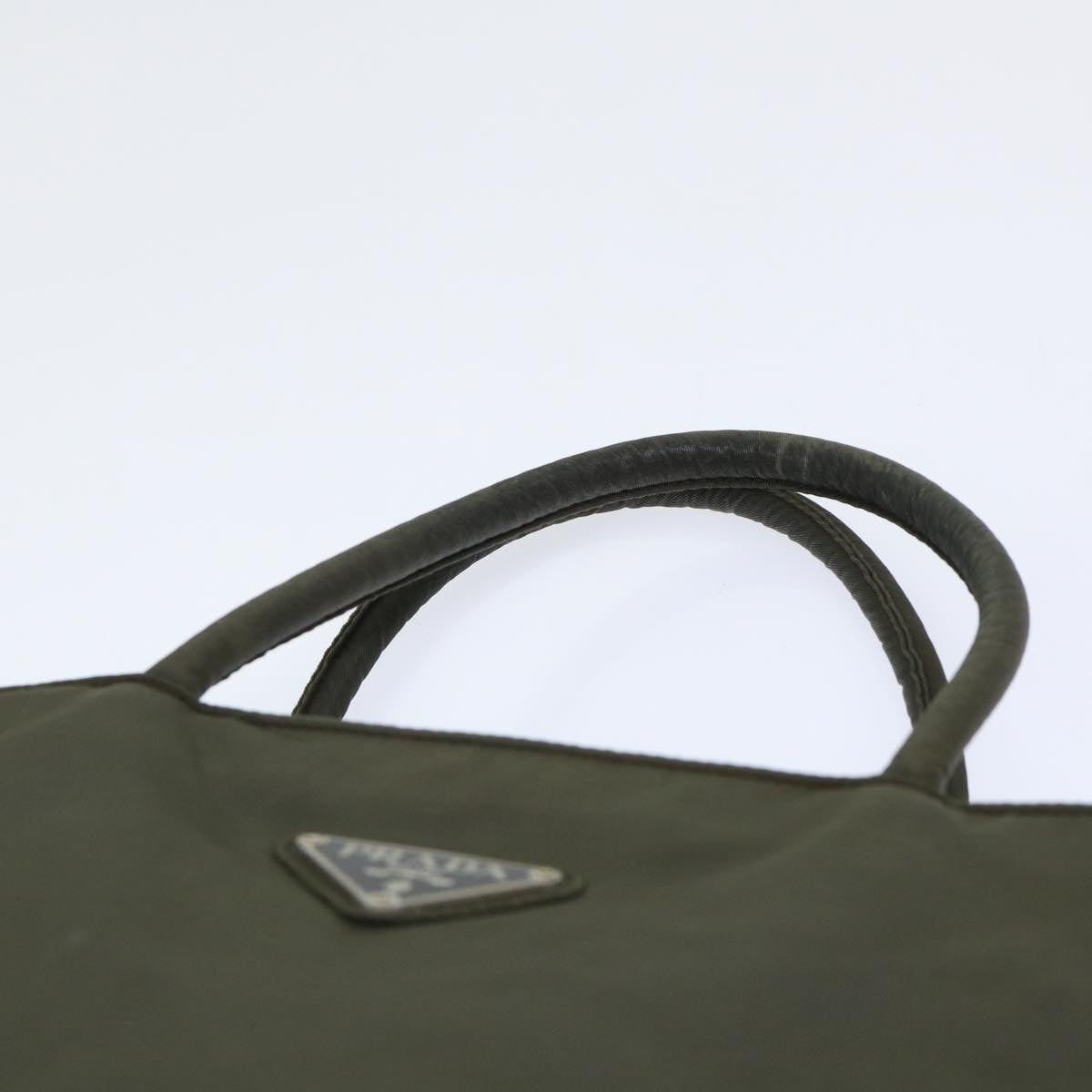 PRADA Hand Bag Nylon Khaki Auth 50558