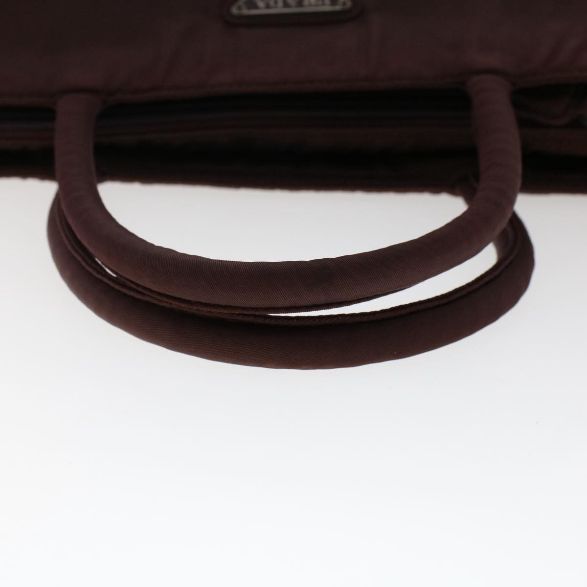 PRADA Hand Bag Nylon Brown Auth 50577