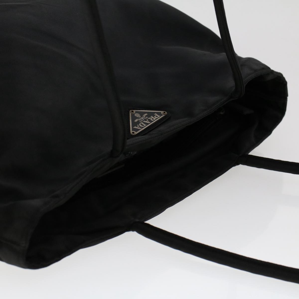 PRADA Tote Bag Nylon Black Auth 50580