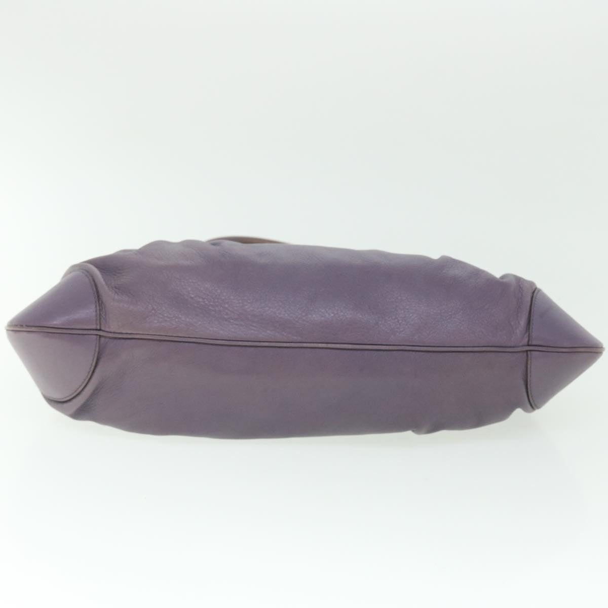 Salvatore Ferragamo Gancini Shoulder Bag Leather Purple Auth 50590