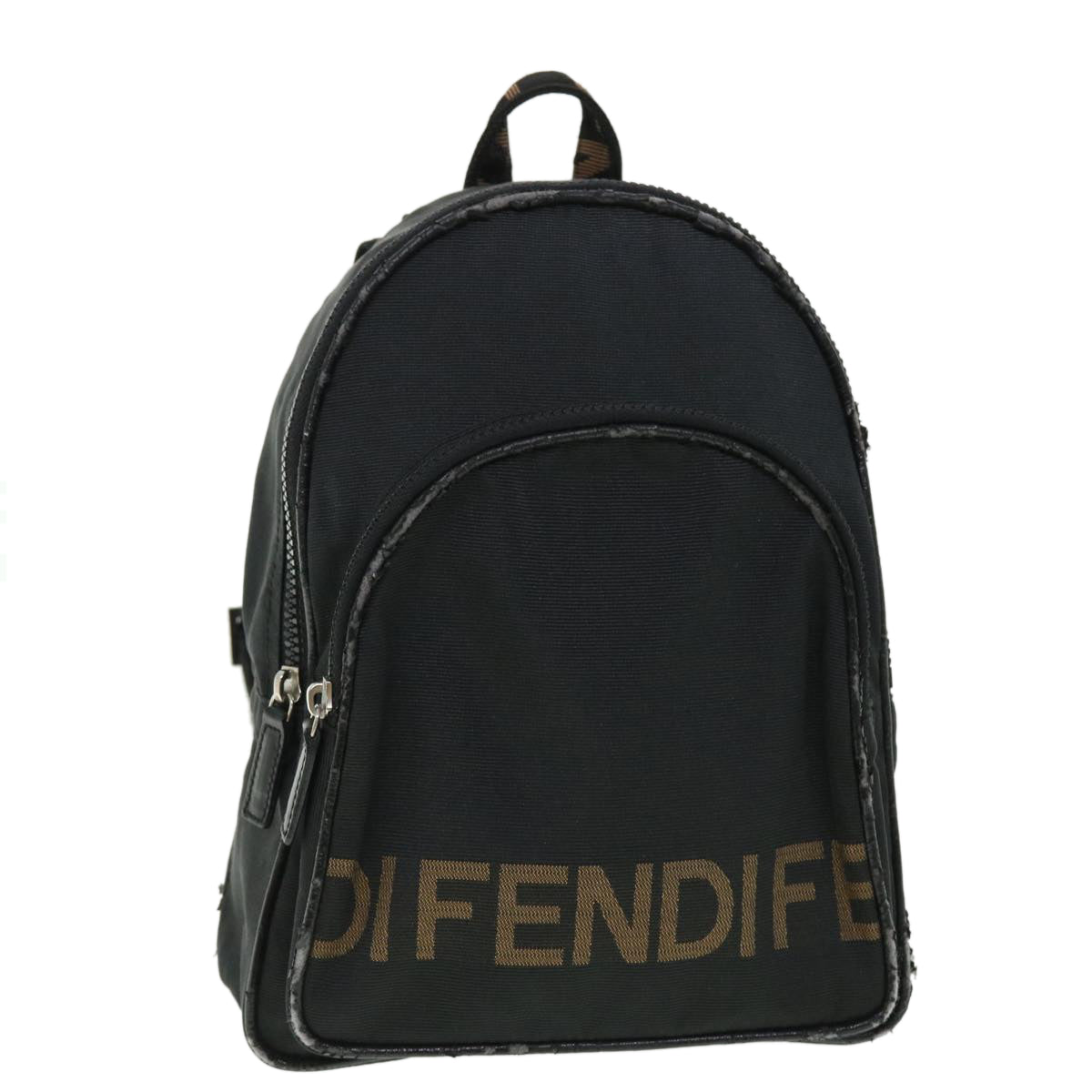 FENDI Backpack Nylon Black Auth 50596