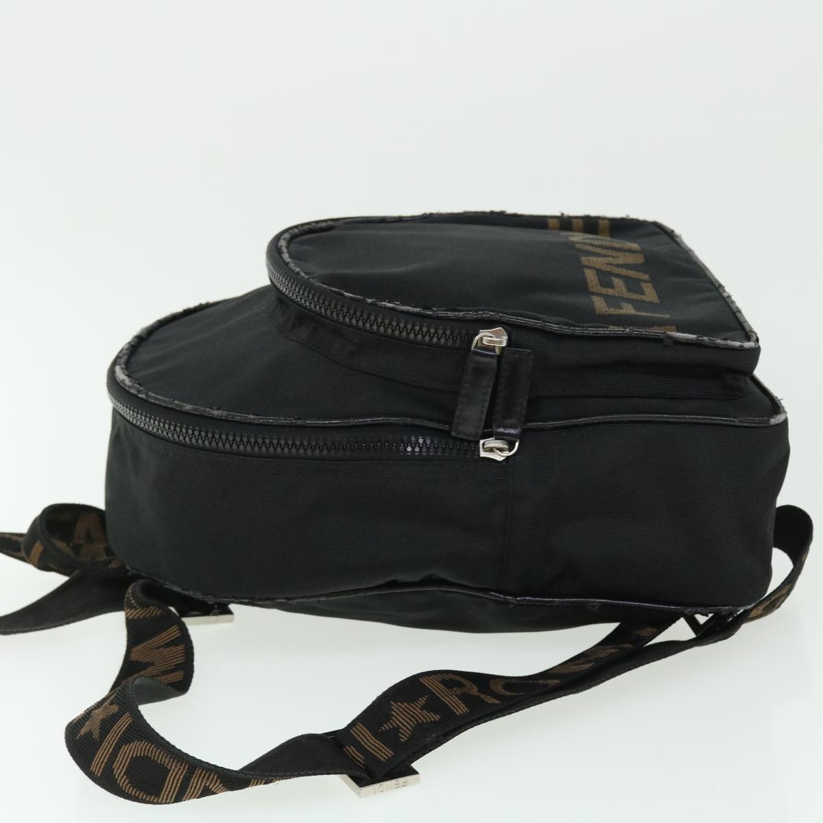 FENDI Backpack Nylon Black Auth 50596