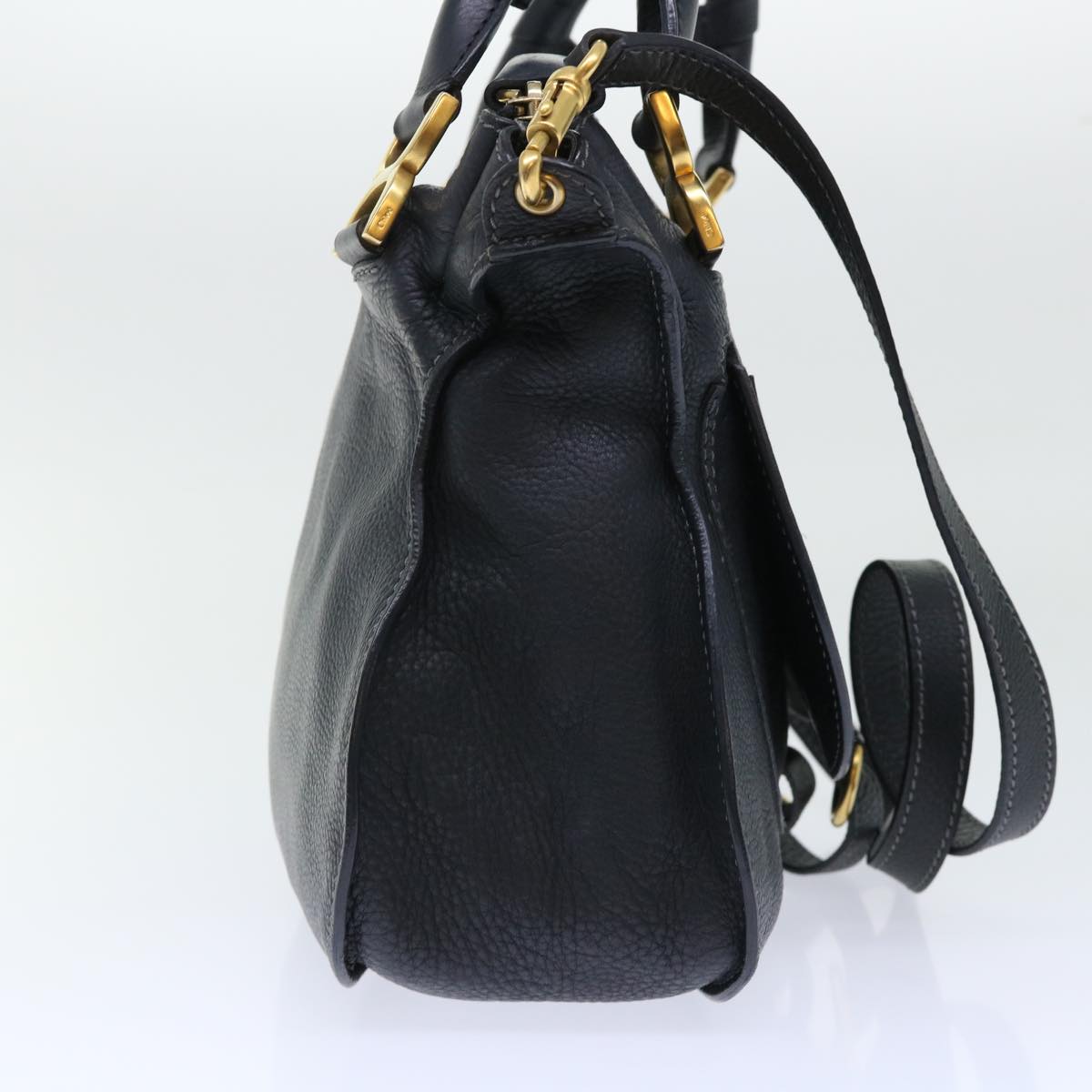 Chloe Mercy Hand Bag Leather 2way Black 04125665-27 Auth 50618