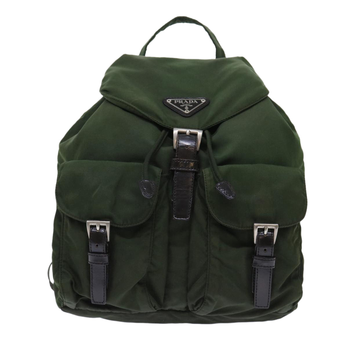 PRADA Backpack Nylon Khaki Auth 50619