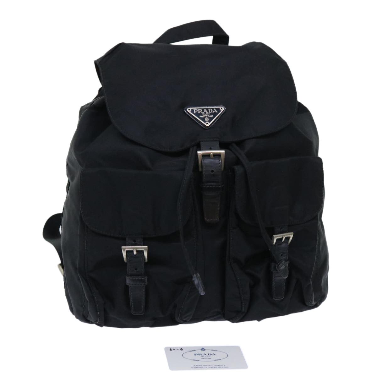 PRADA Backpack Nylon Black Auth 50624