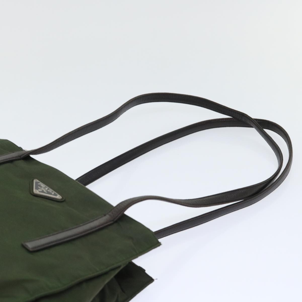 PRADA Shoulder Bag Nylon Khaki Auth 50625