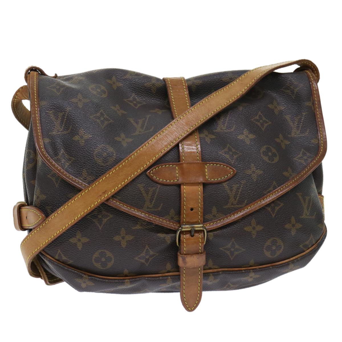 LOUIS VUITTON Monogram Saumur 30 Shoulder Bag M42256 LV Auth 50717