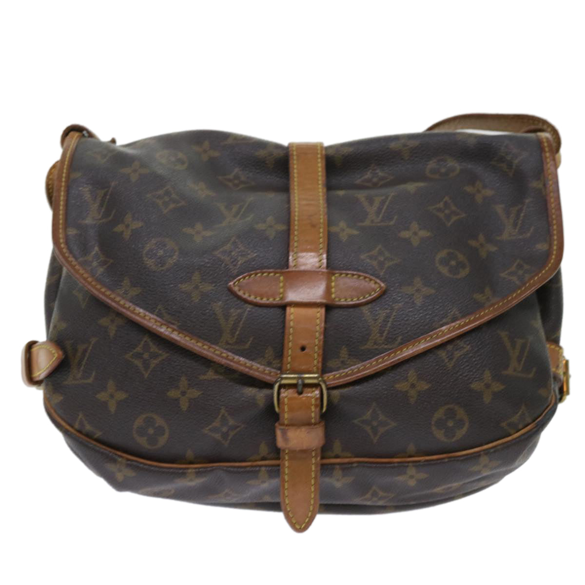 LOUIS VUITTON Monogram Saumur 30 Shoulder Bag M42256 LV Auth 50717