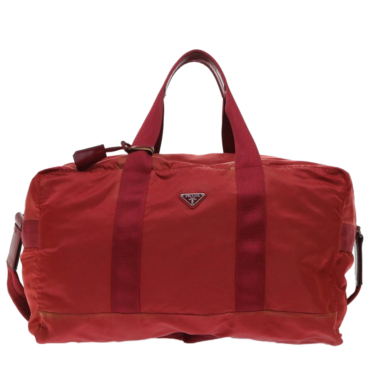 PRADA Boston Bag Nylon 2way Red Auth 50761