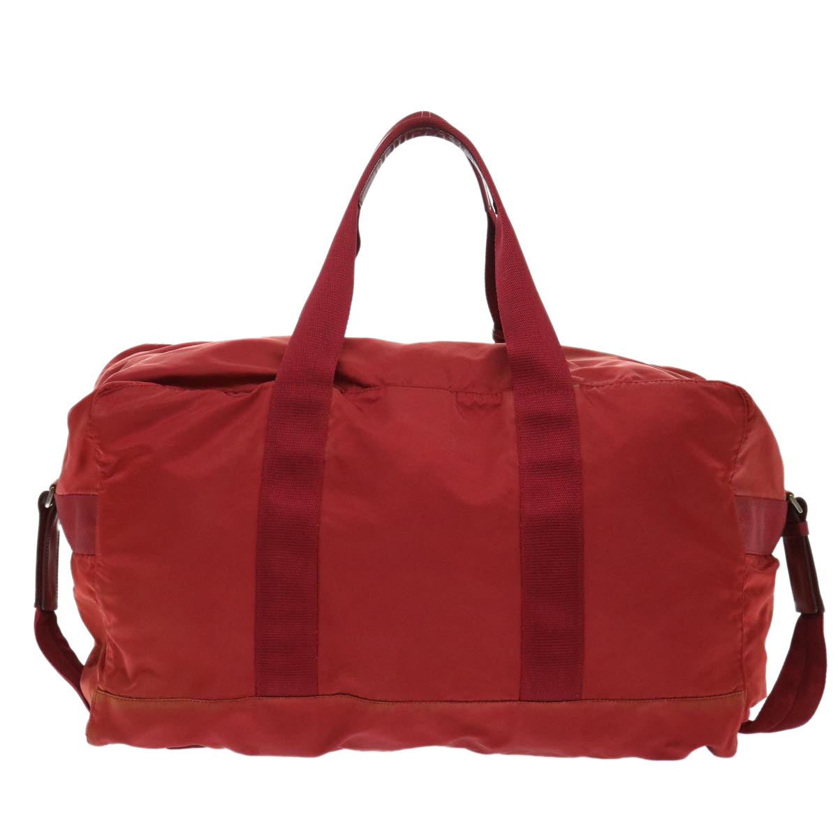 PRADA Boston Bag Nylon 2way Red Auth 50761 - 0