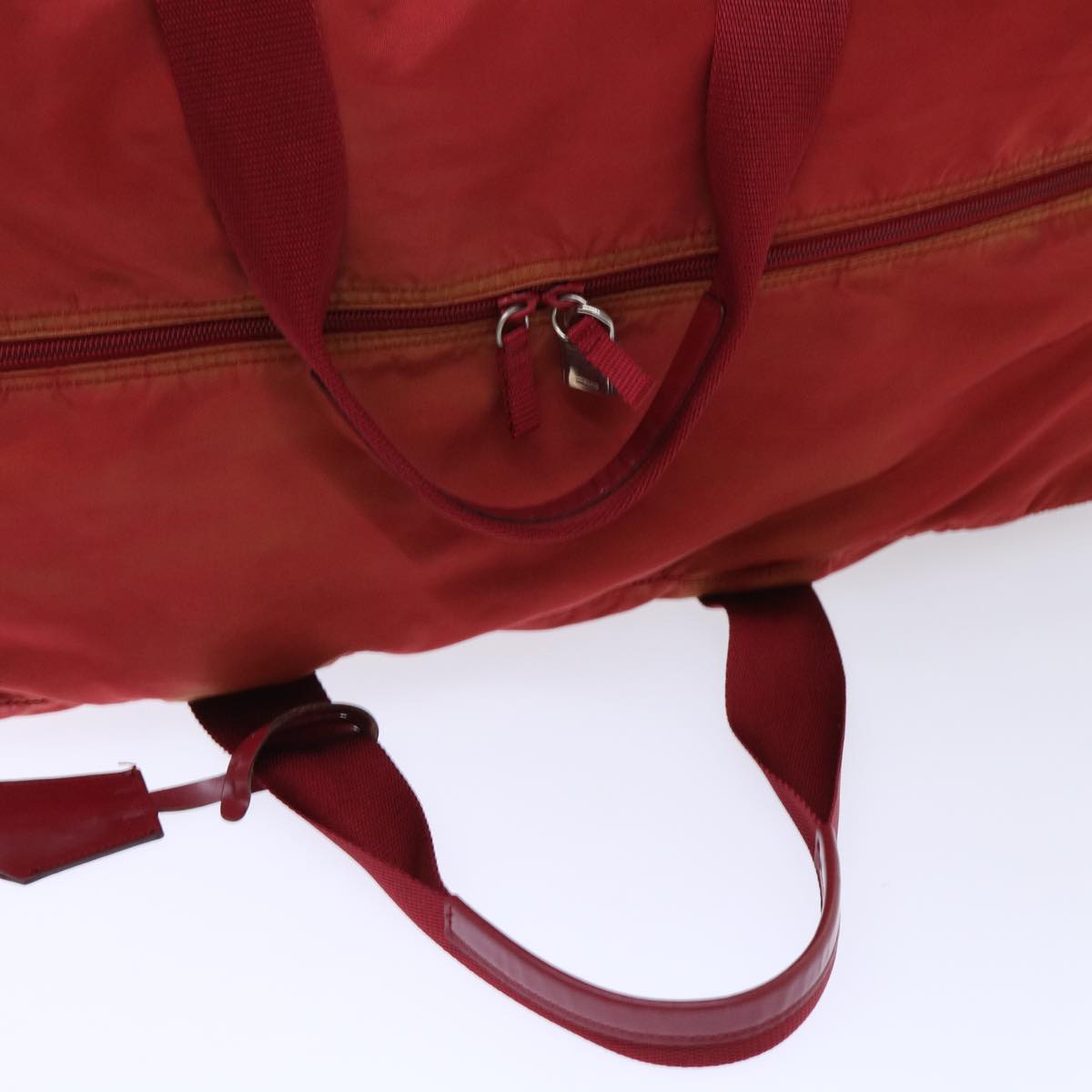 PRADA Boston Bag Nylon 2way Red Auth 50761