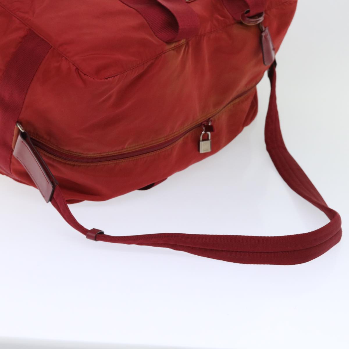 PRADA Boston Bag Nylon 2way Red Auth 50761