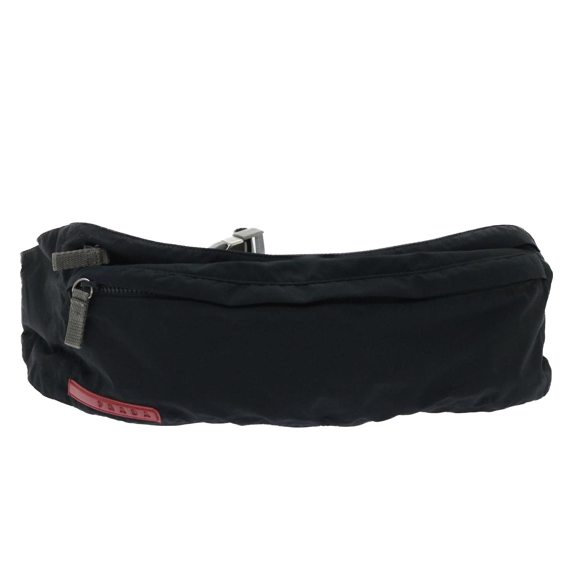 PRADA Sports Waist bag Nylon Black Auth 50773