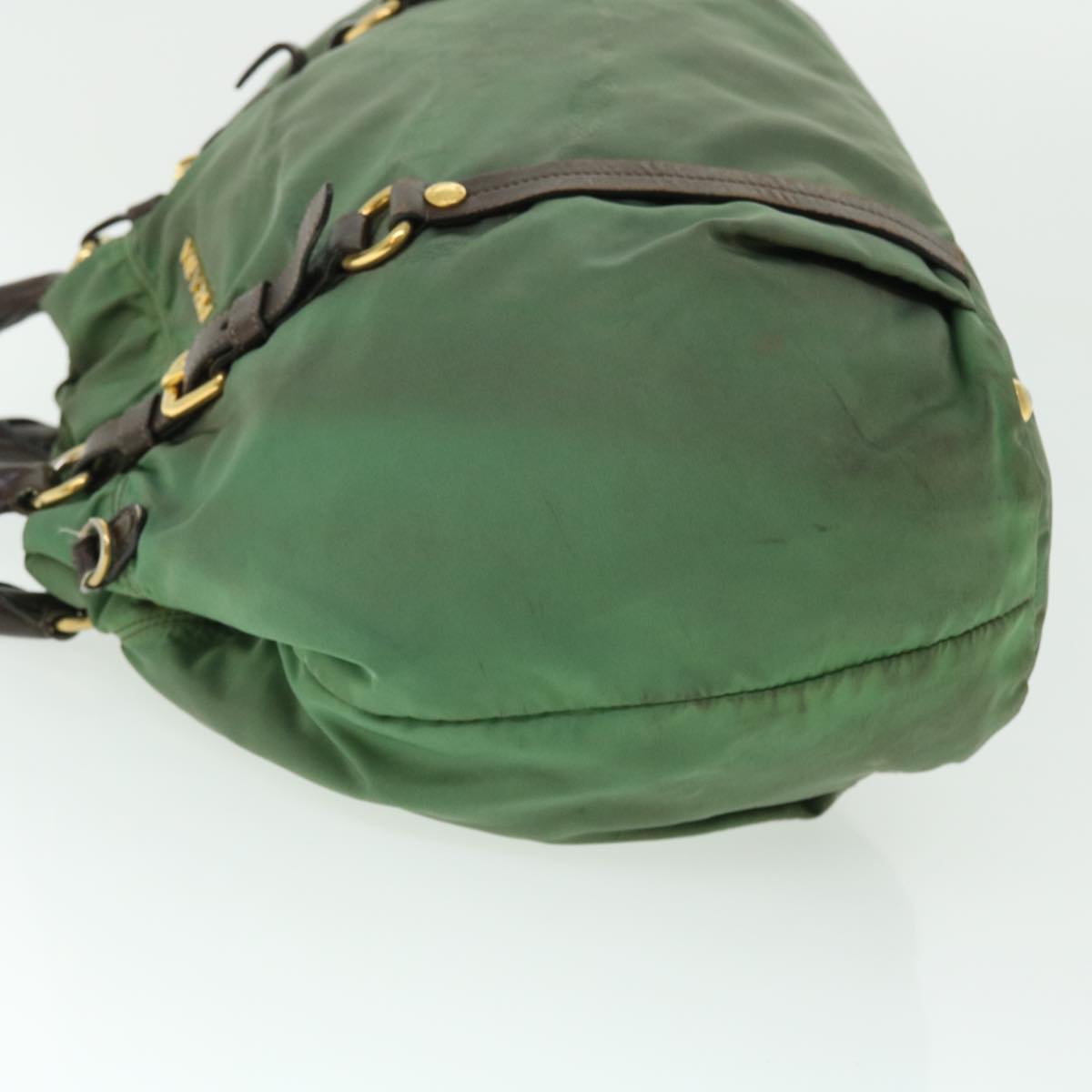 PRADA Shoulder Bag Nylon Green Auth 50780