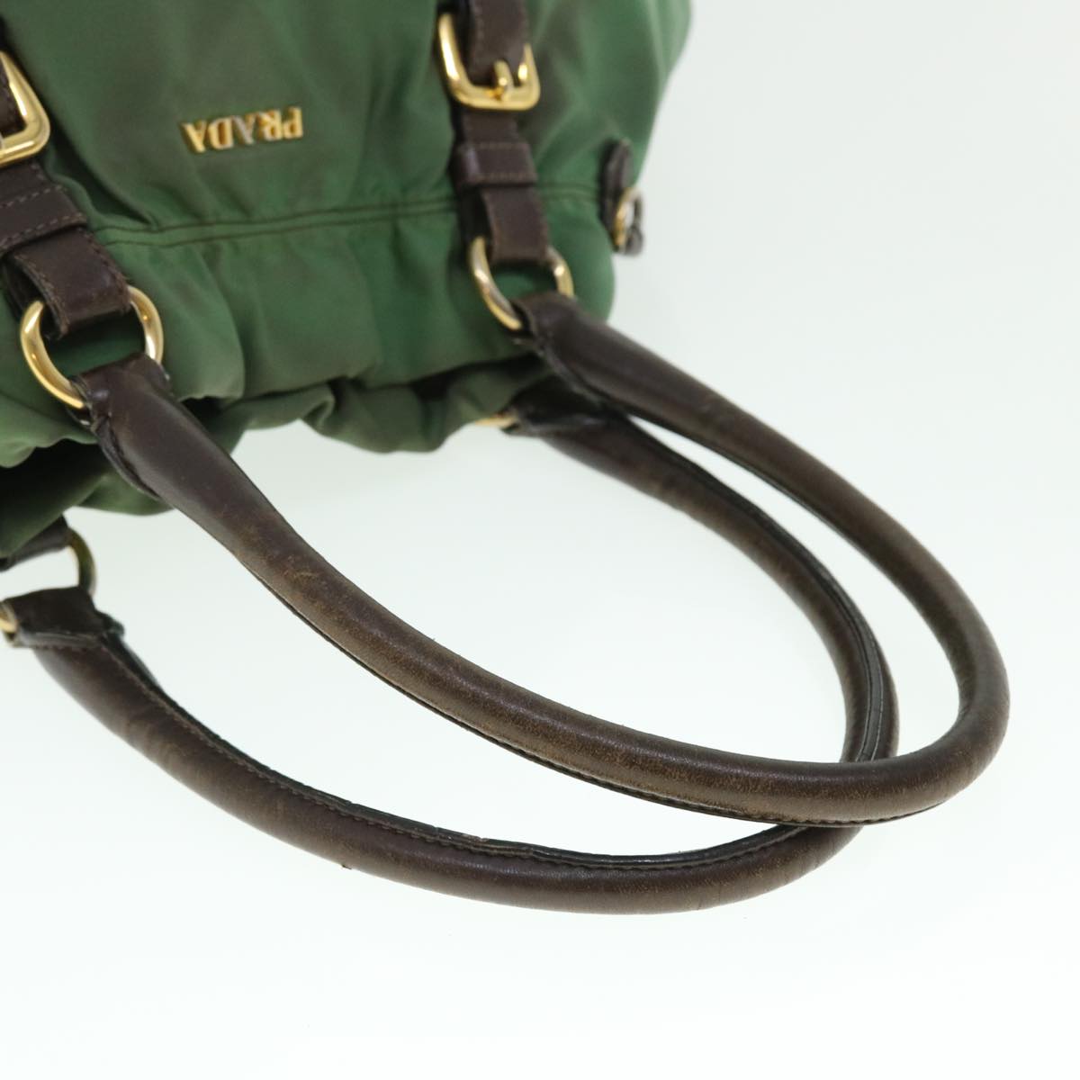 PRADA Shoulder Bag Nylon Green Auth 50780