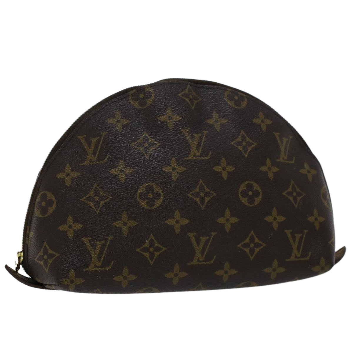 LOUIS VUITTON Monogram Trousse Demi Ronde Cosmetic Pouch M47520 LV Auth 50786