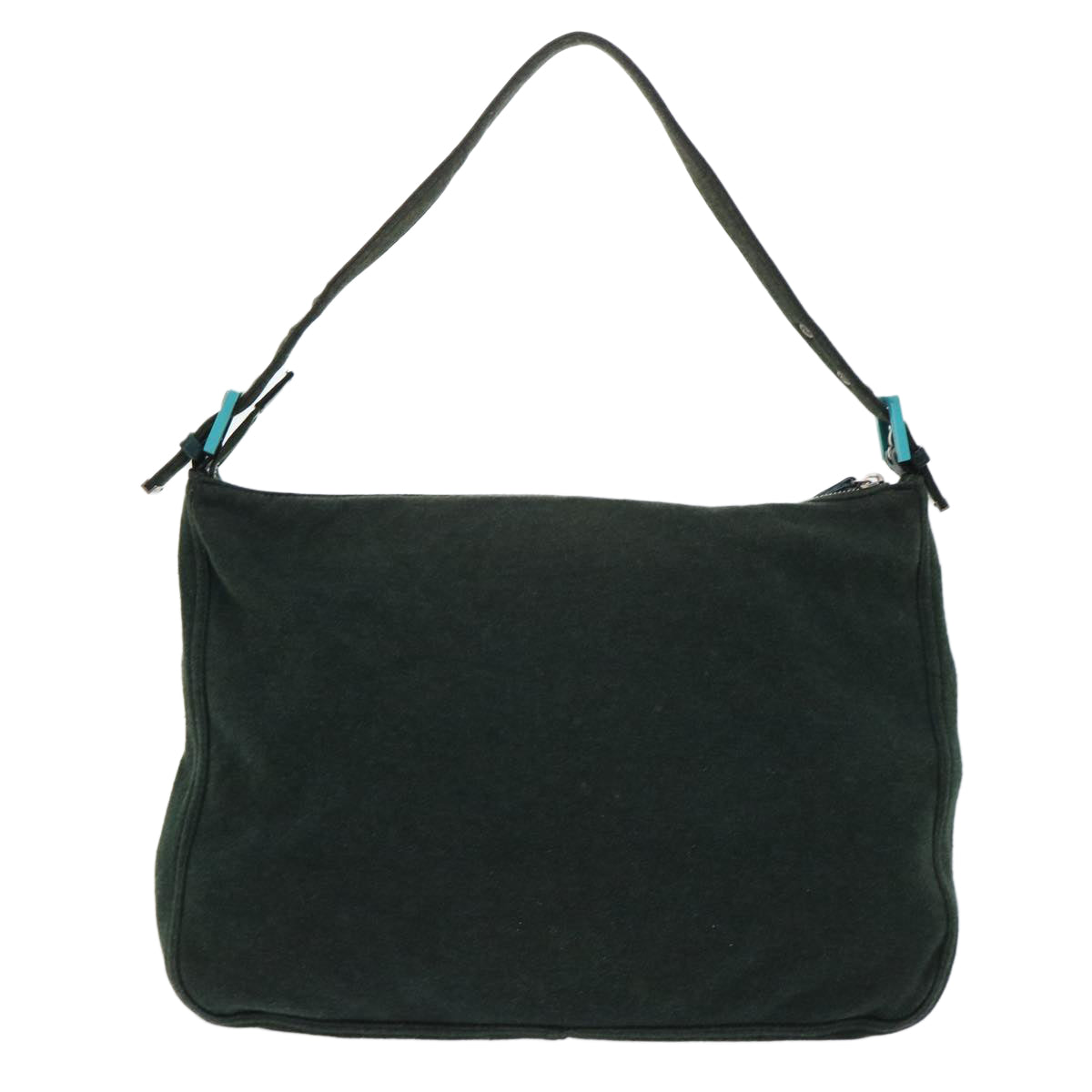 FENDI Mamma Baguette Shoulder Bag Cotton Green Auth 50796 - 0