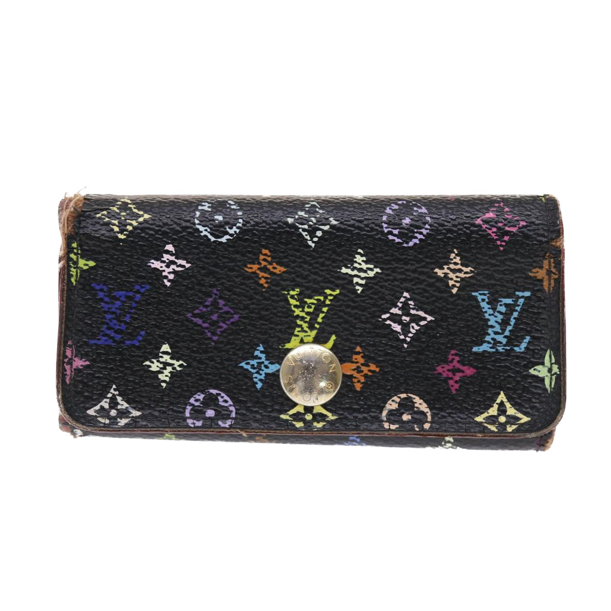 LOUIS VUITTON Monogram Multicolor Multicles 4 Key Case Black M60044 Auth 50827