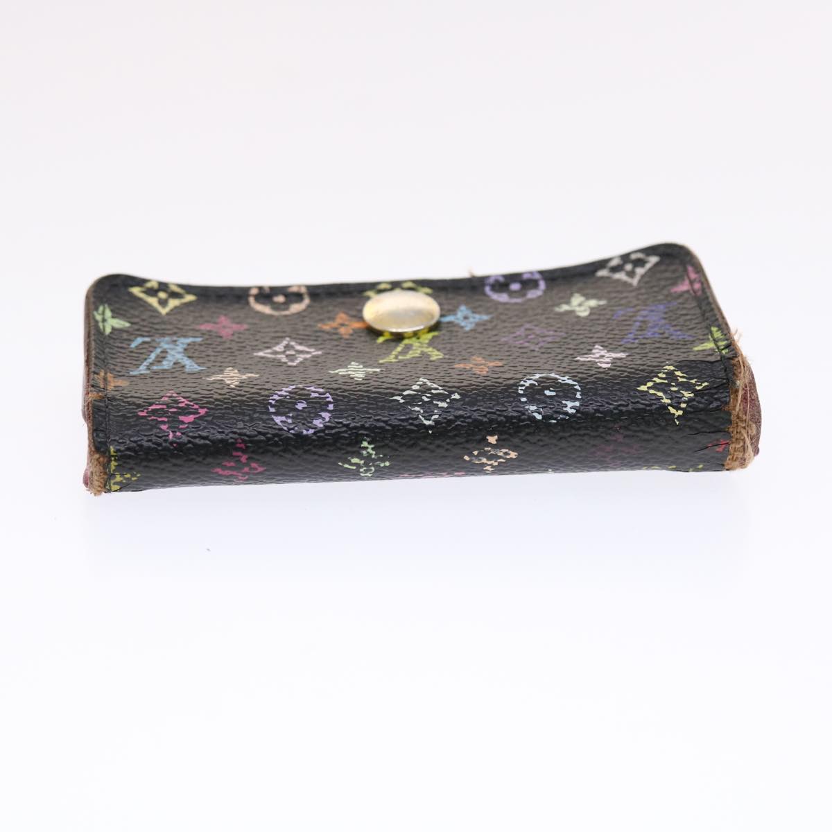 LOUIS VUITTON Monogram Multicolor Multicles 4 Key Case Black M60044 Auth 50827