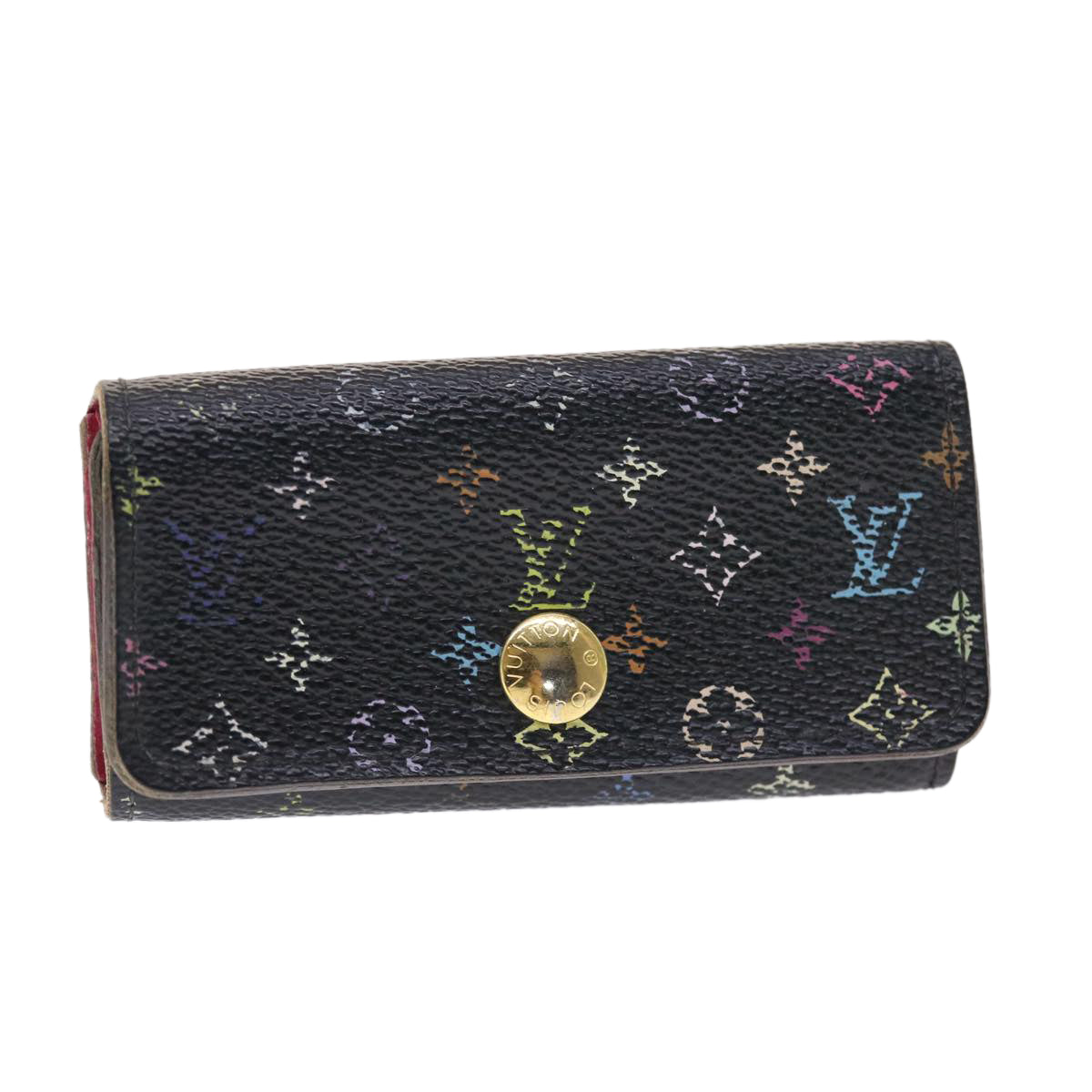 LOUIS VUITTON Monogram Multicolor Multicles 4 Key Case Black M60044 Auth 50828