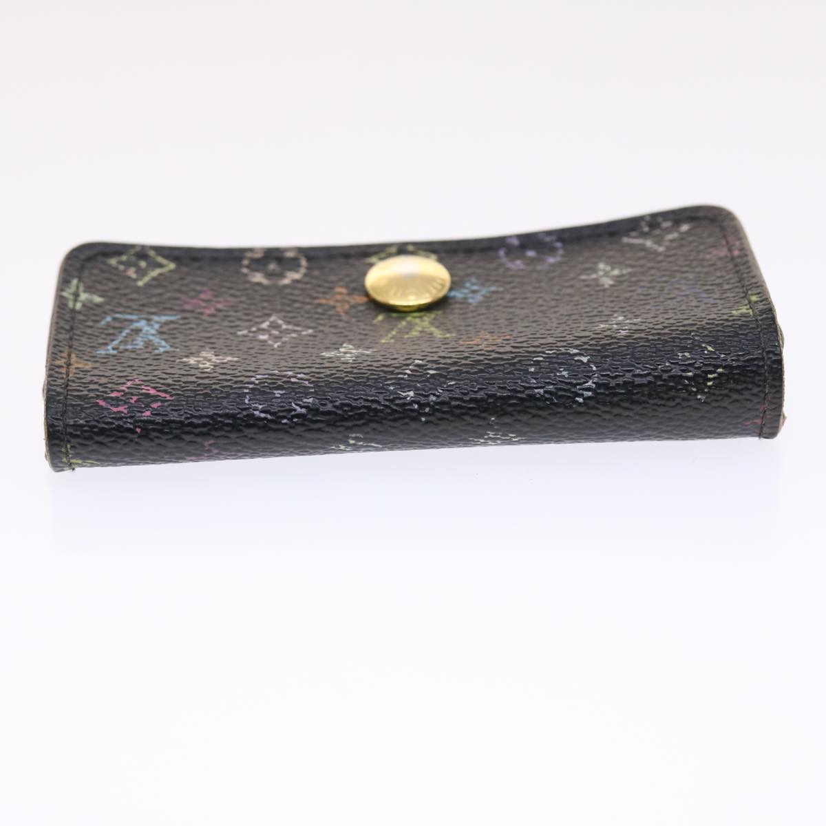 LOUIS VUITTON Monogram Multicolor Multicles 4 Key Case Black M60044 Auth 50828