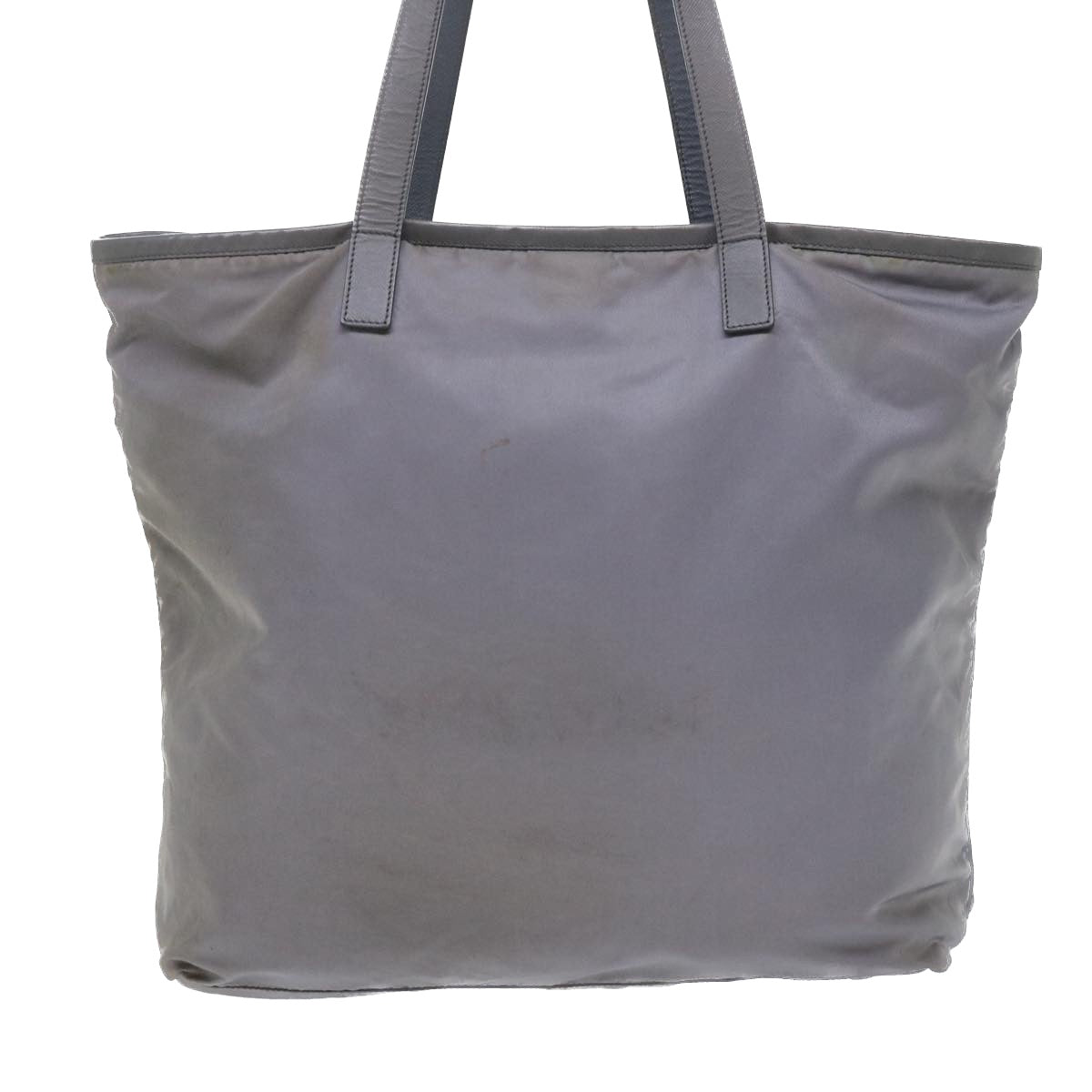 PRADA Shoulder Bag Nylon Leather Gray Auth 50836