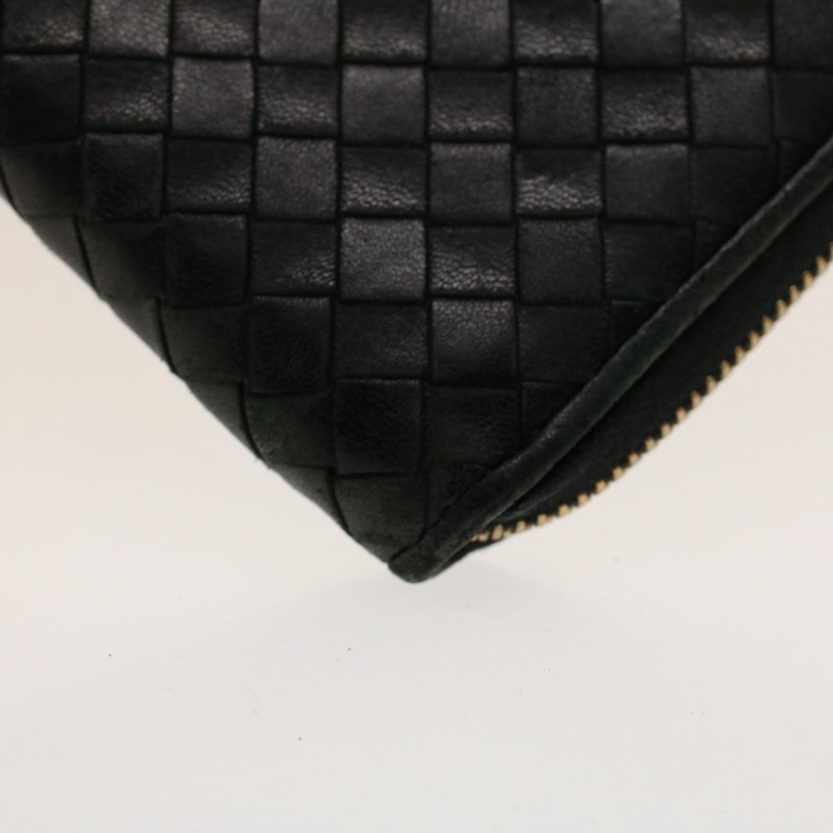 BOTTEGA VENETA INTRECCIATO Long Wallet Leather Black Auth 50837