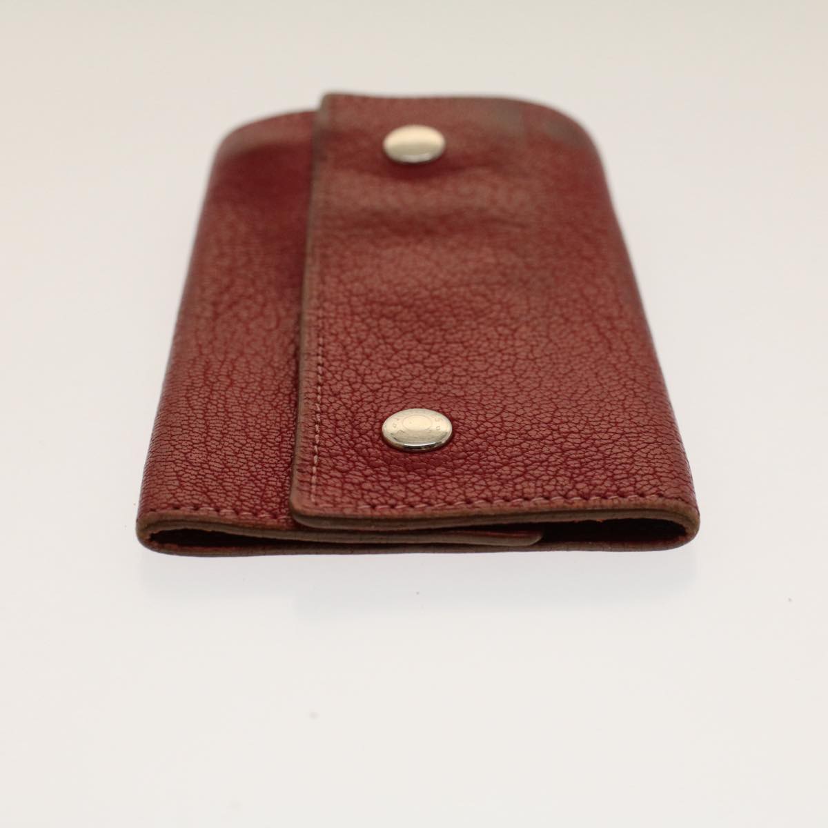 HERMES Key Case Leather Red Auth 50857