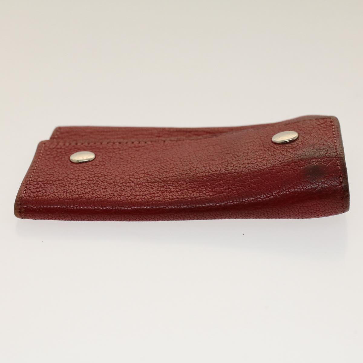 HERMES Key Case Leather Red Auth 50857