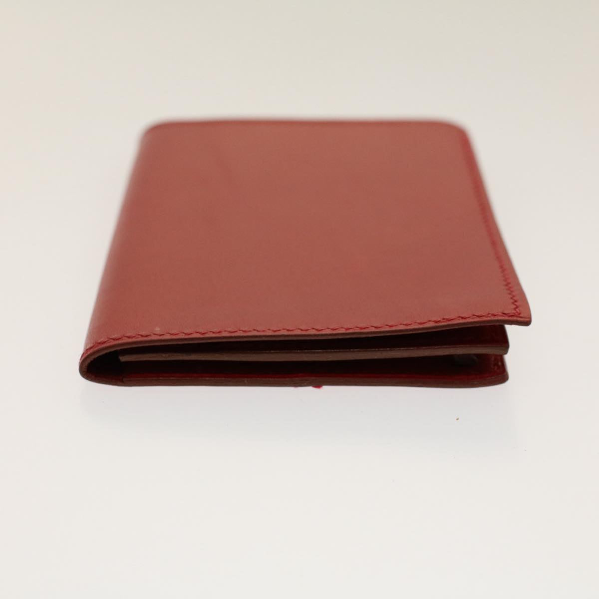 HERMES Card Case Leather Red Auth 50858