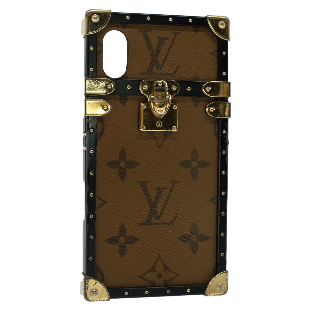 LOUIS VUITTON Monogram Reverse Eye Trunk iPhoneX Case M62619 LV Auth 50866