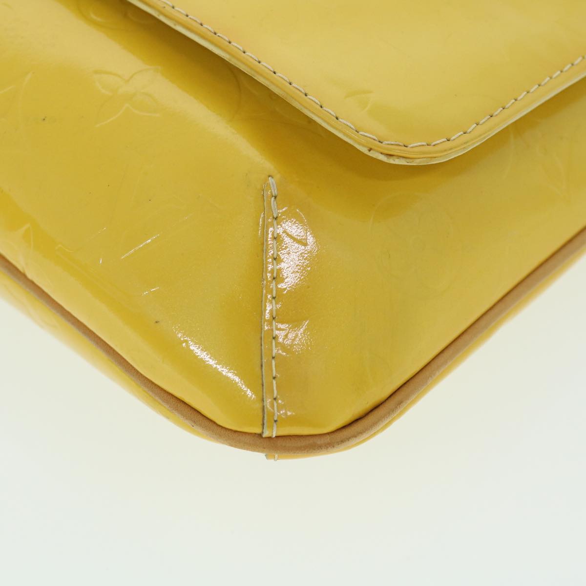 LOUIS VUITTON Monogram Vernis Thompson Street Bag Lime Yellow M91071 Auth 50950