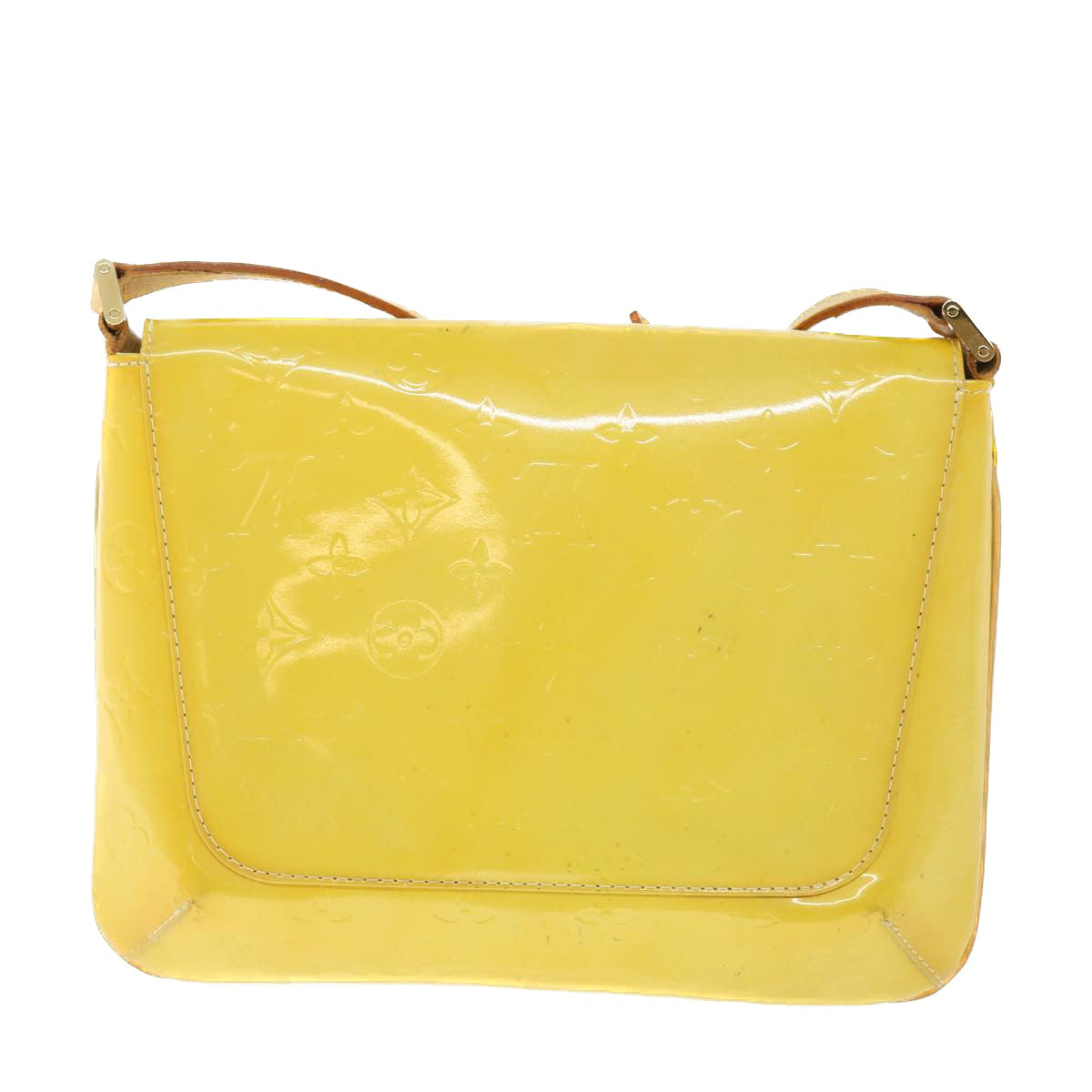 LOUIS VUITTON Monogram Vernis Thompson Street Bag Lime Yellow M91071 Auth 50950 - 0