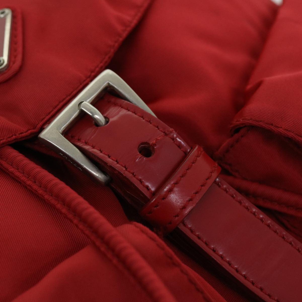 PRADA Backpack Nylon Red Auth 51021