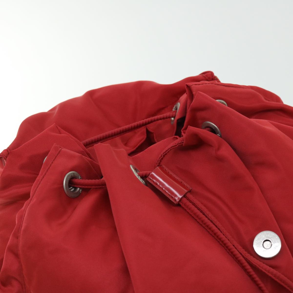 PRADA Backpack Nylon Red Auth 51021