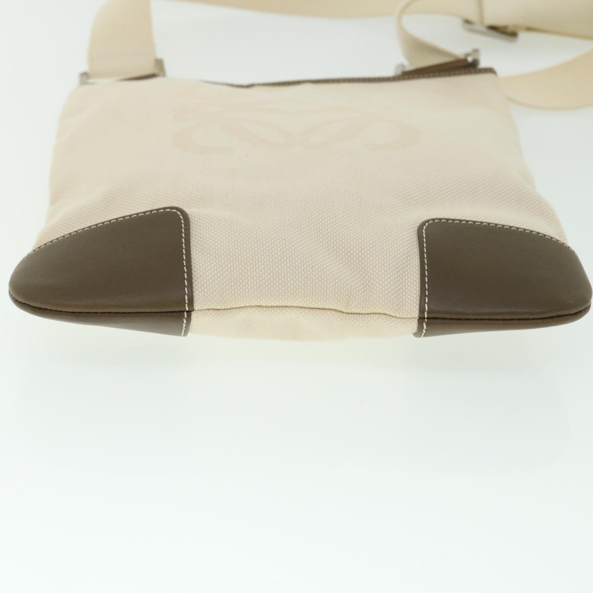 LOEWE Shoulder Bag Canvas Cream Auth 51029