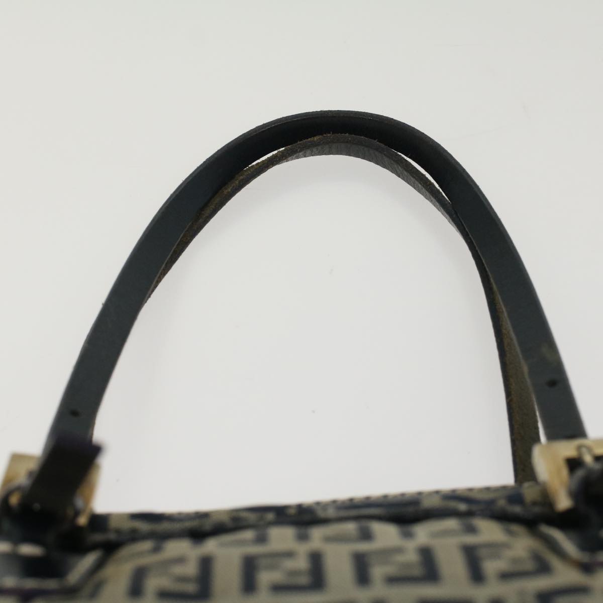 FENDI Zucchino Canvas Hand Bag Navy Auth 51041