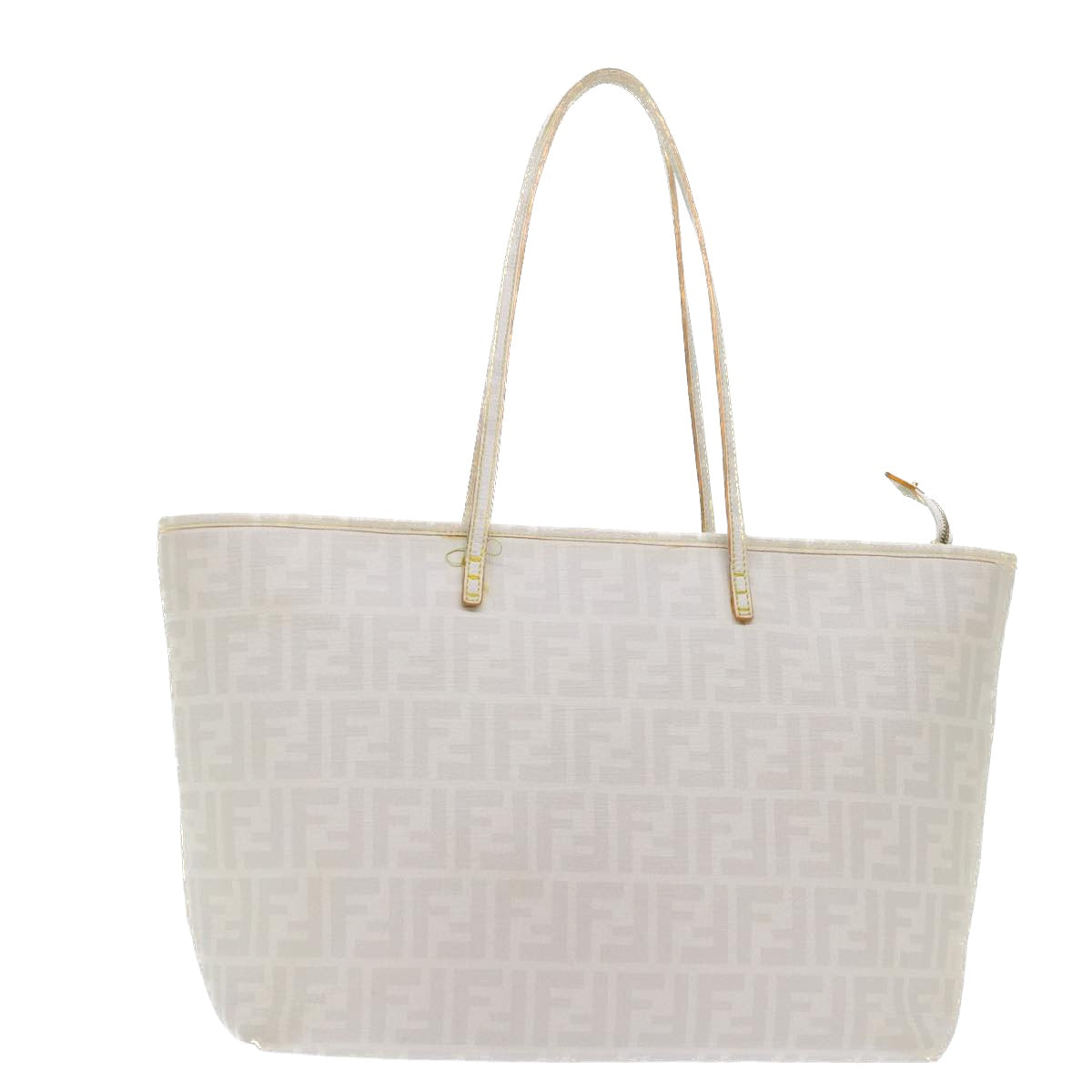 FENDI Zucca Canvas Tote Bag White Auth 51044