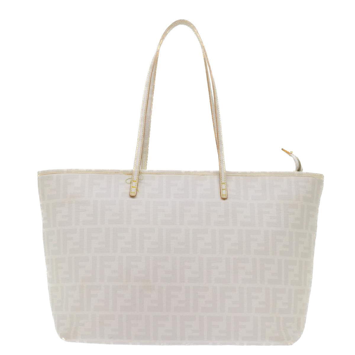 FENDI Zucca Canvas Tote Bag White Auth 51044