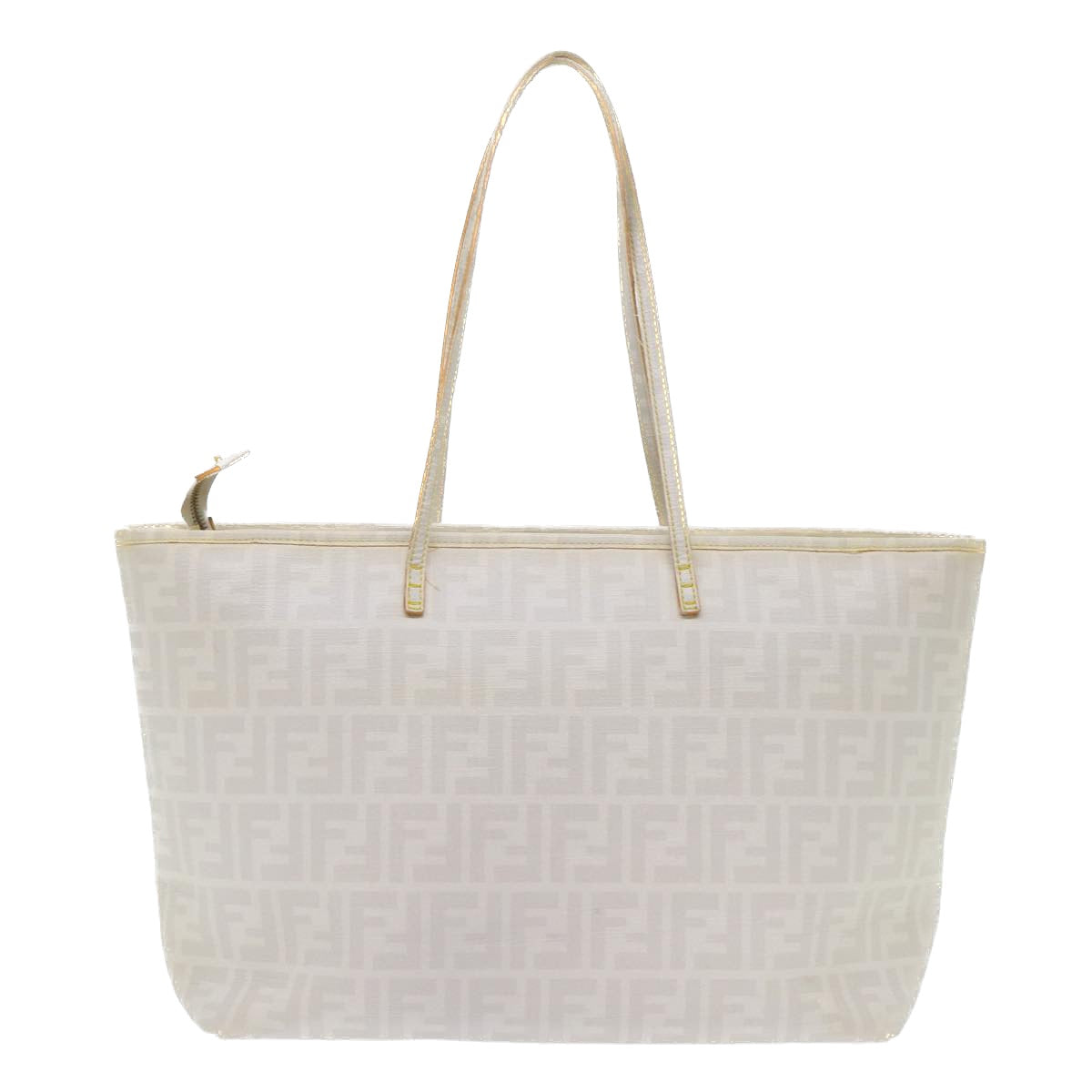 FENDI Zucca Canvas Tote Bag White Auth 51044