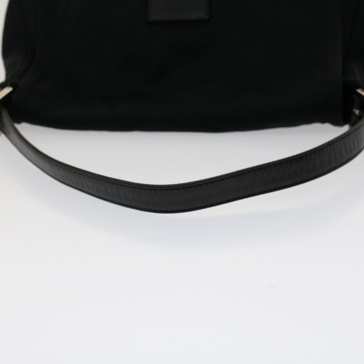 FENDI Mamma Baguette Shoulder Bag Nylon Black Auth 51051