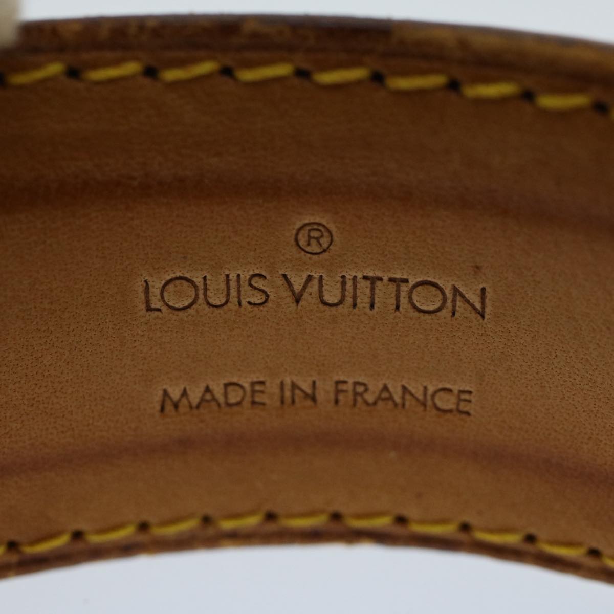 LOUIS VUITTON Shoulder Strap Leather 32.7""-40.2"" Beige LV Auth 51060