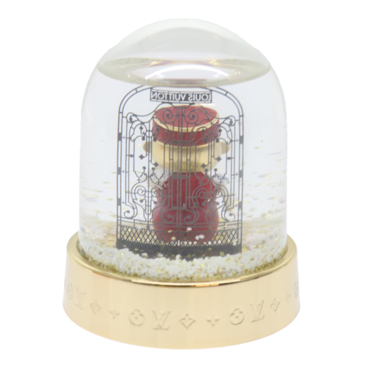 LOUIS VUITTON Gaston Snowball Snow Globe Clear Gold GI0550 LV Auth 51069 - 0