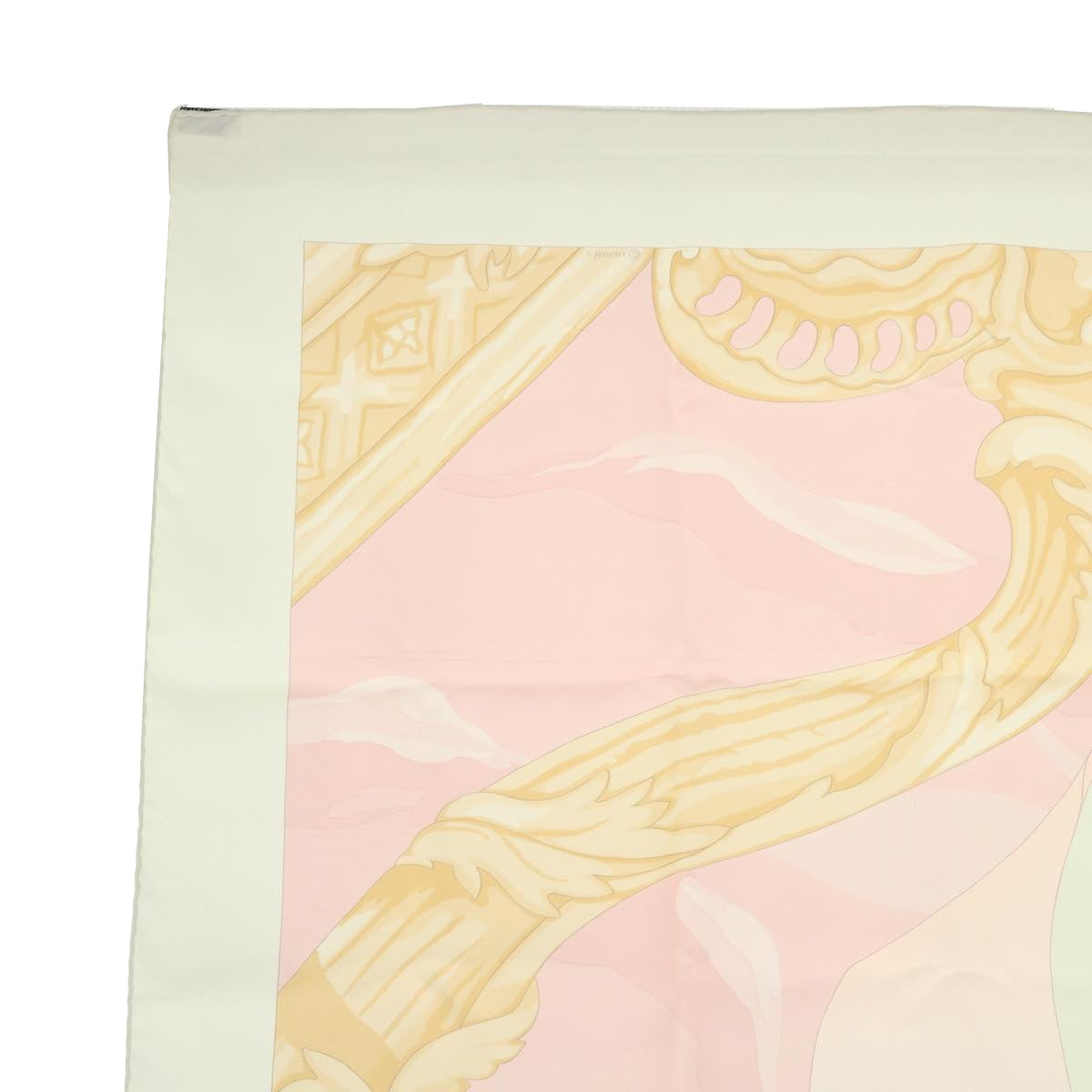 HERMES Carre 90 TURQUERIES 2 Scarf Silk Pink Beige Light blue Auth 51076 - 0