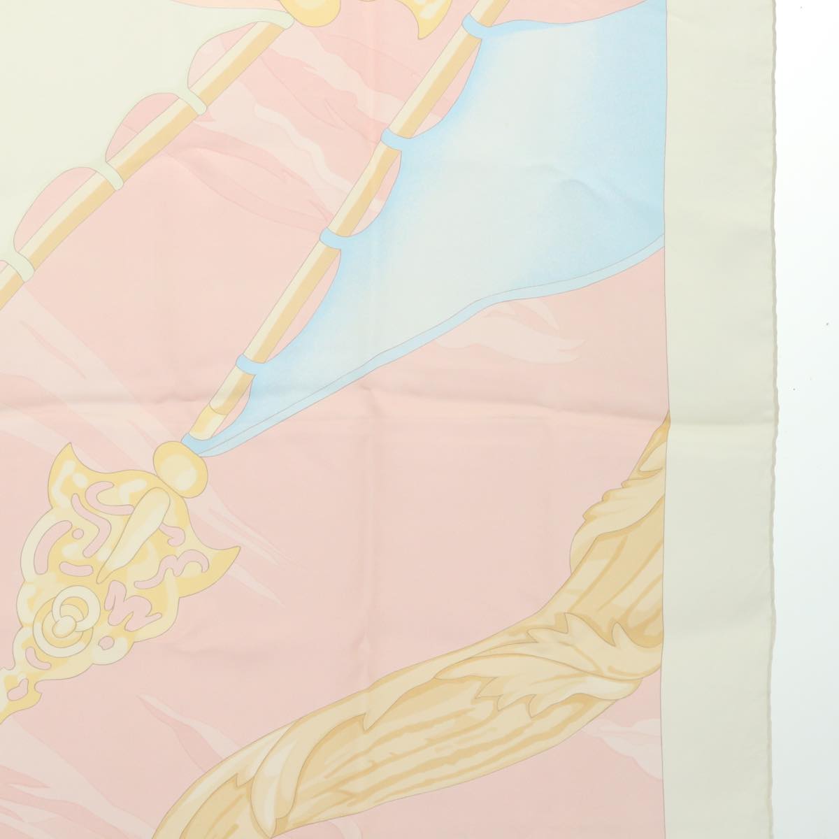 HERMES Carre 90 TURQUERIES 2 Scarf Silk Pink Beige Light blue Auth 51076