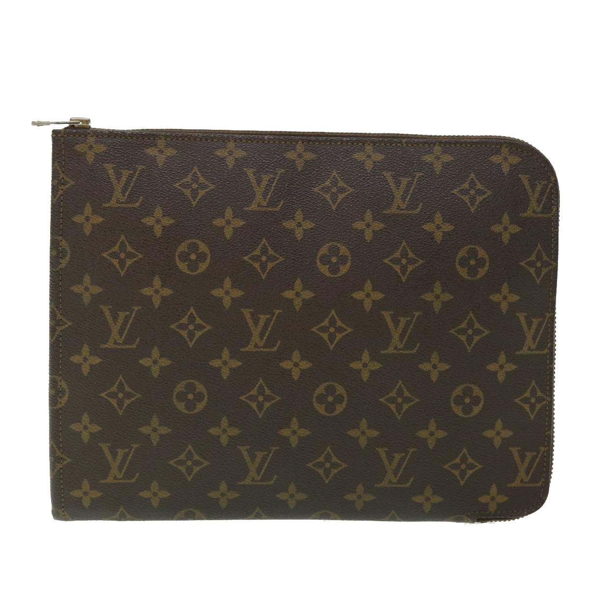 LOUIS VUITTON Monogram Poche Document Briefcase M53400 LV Auth 51080